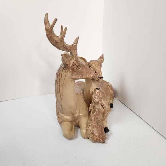 Rustic Deer Buck Doe Familtly Christmas Decor Decoration Resin Farmhouse Whimsy - Picture 4 of 8
